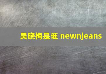 吴晓梅是谁 newnjeans